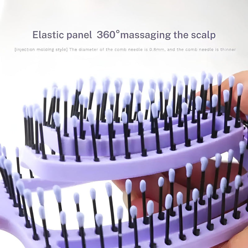 Flexible Detangling Hair Brush for Women & Girls – Gentle Scalp Massage Paddle Comb for Easy Hair Styling & Detangling