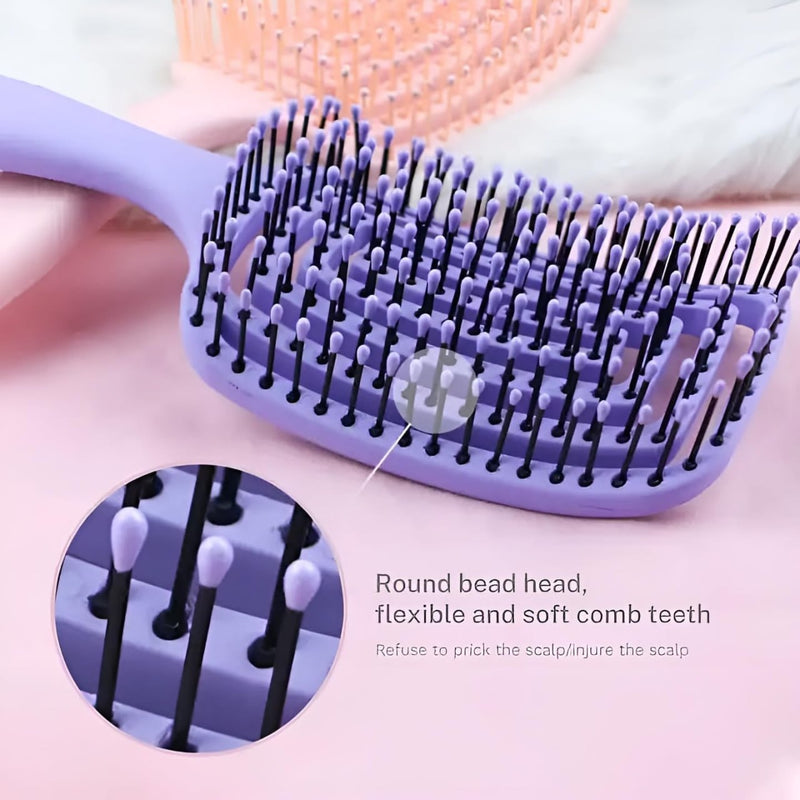 Flexible Detangling Hair Brush for Women & Girls – Gentle Scalp Massage Paddle Comb for Easy Hair Styling & Detangling