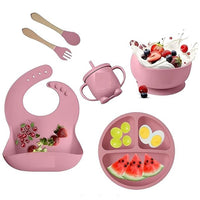 HUPLA Silicone Baby Feeding Bib with Food Catcher Pocket | Adjustable Waterproof Baby Bib with 4 Button Closures | Soft, Reusable & Easy to Clean Bib for Infants and Toddlers – Pink