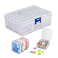 HUPLA Transparent Multipurpose Storage Organizer Box with Lid & Mini Containers | Plastic Compartment Storage Case for Jewellery, Beads, Sewing Accessories & Small Items | Blue Locking Clip