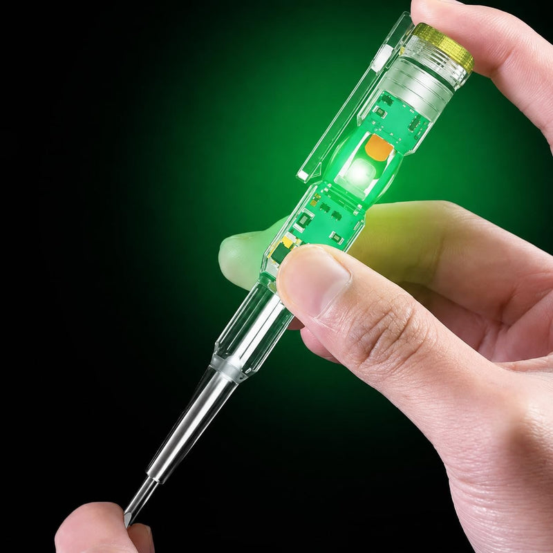 HUPLA Electric Voltage Tester Pen | Multifunction Electrical Line Tester with Screwdriver Tip & LED Indicator