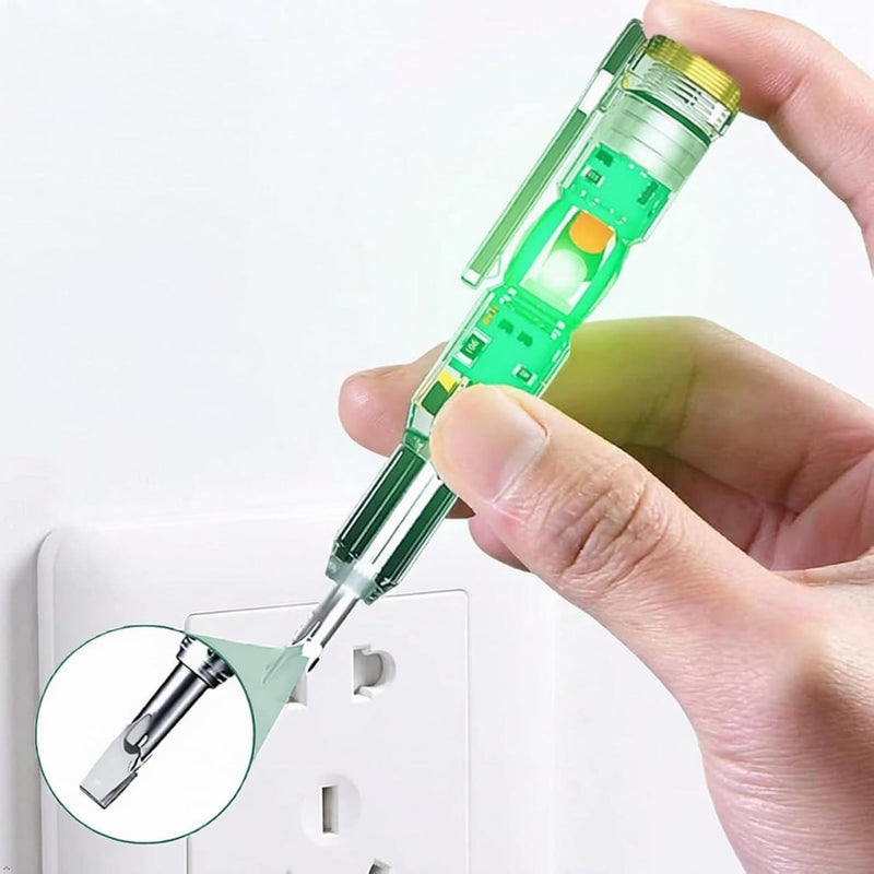 HUPLA Electric Voltage Tester Pen | Multifunction Electrical Line Tester with Screwdriver Tip & LED Indicator