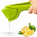 HUPLA Manual Lemon Squeezer with Juice Strainer | Handheld Citrus Juicer Press for Lemon, Lime & Small Citrus Fruits | Easy Grip Kitchen Tool – Green