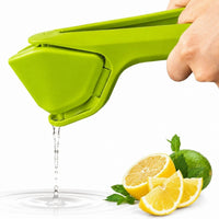 HUPLA Manual Lemon Squeezer with Juice Strainer | Handheld Citrus Juicer Press for Lemon, Lime & Small Citrus Fruits | Easy Grip Kitchen Tool – Green