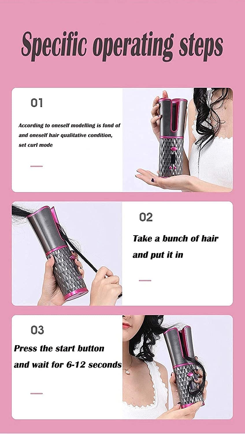 Automatic Hair Curler | LCD Ceramic Auto Curling Iron with Adjustable Temperature Automatic Hair Curler with LCD Display | Ceramic One-Touch Curling Iron