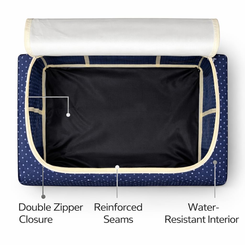 44L Foldable Clothes Storage Bag with Transparent Window – Large Capacity Wardrobe Organizer for Blankets, Bedding, Clothes & Home Storage