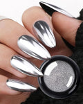 HUPLA 1 Pcs (Silver) Metallic Chrome Nail Powder | Mirror Effect Nail Art Pigment Powder –Silver