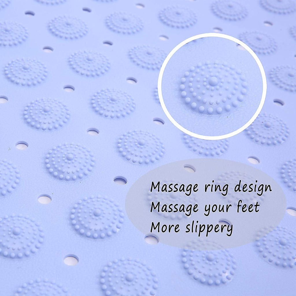 HUPLA Anti-Slip Bathroom Mat 100 × 40 cm | PVC Shower Mat with Suction Cups & Drainage Holes | Non-Slip Bath Mat for Bathroom, Shower & Bathtub – Blue