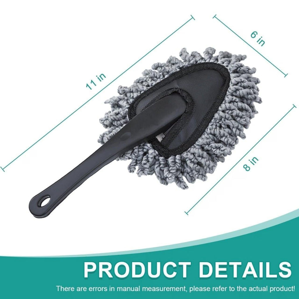 Microfiber Car Cleaning Duster Brush – Round Chenille Dusting Mop with Ergonomic Handle for Car Interior & Home Cleaning