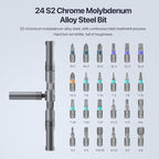 HUPLA 24-in-1 Precision T-Handle Ratchet Screwdriver Set | Magnetic Repair Tool Kit | Magnetic Multi-Bit Repair Tool Kit with Storage Case | Professional Hand Tool for Electronics, PC, Laptop, Mobile, Bicycle & Home Repair