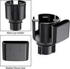 HUPLA 2-in-1 Car Cup Holder Expander with Phone Holder | Multifunction Car Drink & Storage Organizer