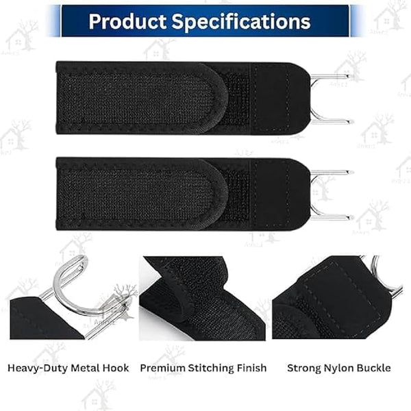 HUPLA Adjustable Waist Tightener Clips for Jeans & Pants | No-Sew Waistband Reducer with Metal Hooks | Reusable Waist Adjuster for Women & Men – Black