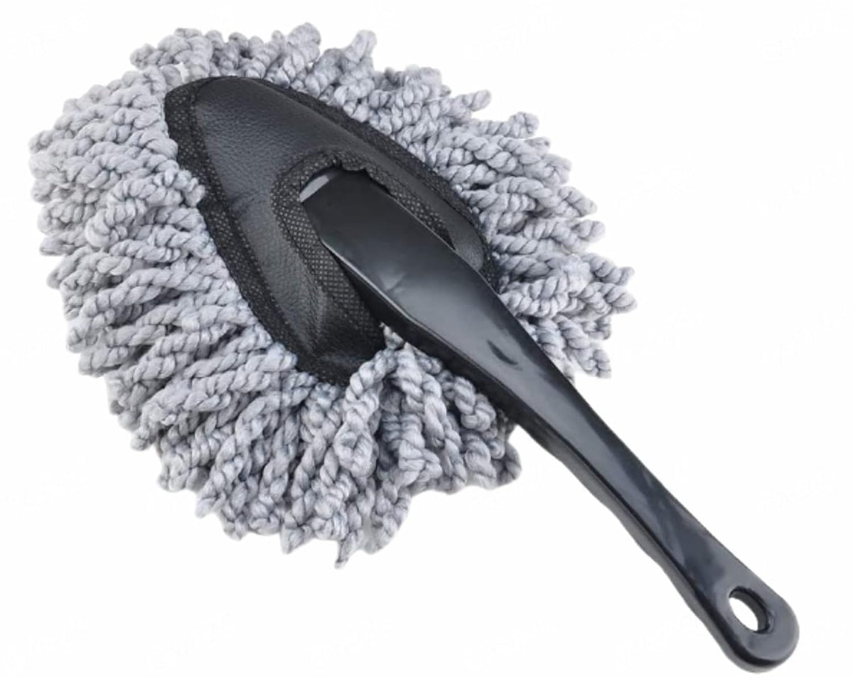 Microfiber Car Cleaning Duster Brush – Round Chenille Dusting Mop with Ergonomic Handle for Car Interior & Home Cleaning