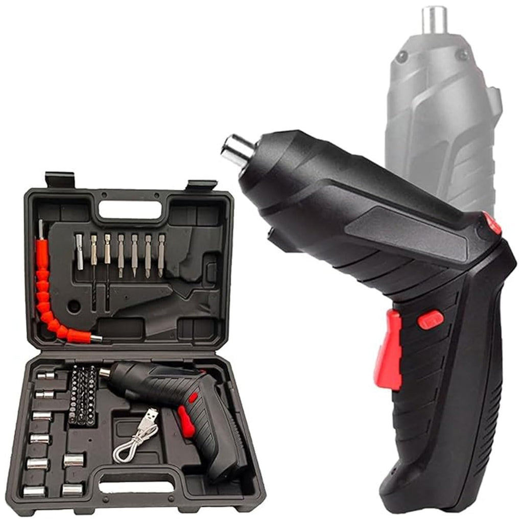 Cordless Electric Screwdriver Set | Rechargeable Portable Power Screwdriver with LED Light & USB Charging