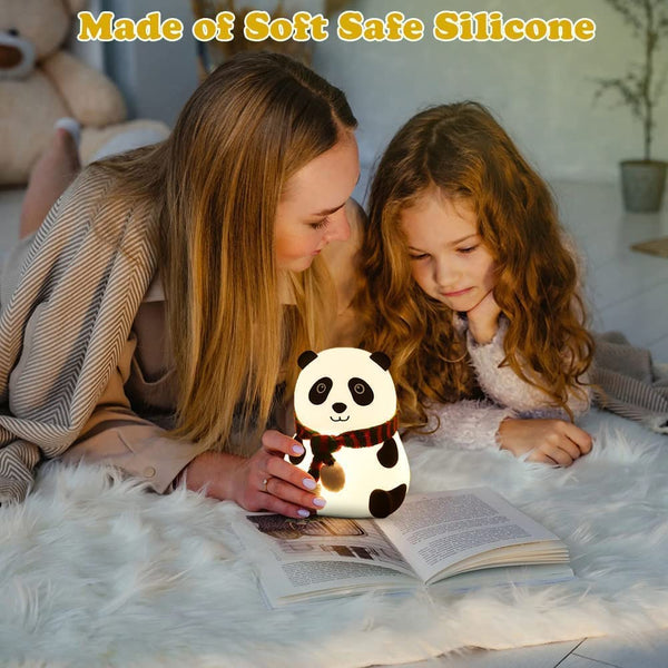HUPLA Cute Panda LED Night Lamp | Soft Warm Bedside Night Light for Kids Room, Bedroom & Nursery