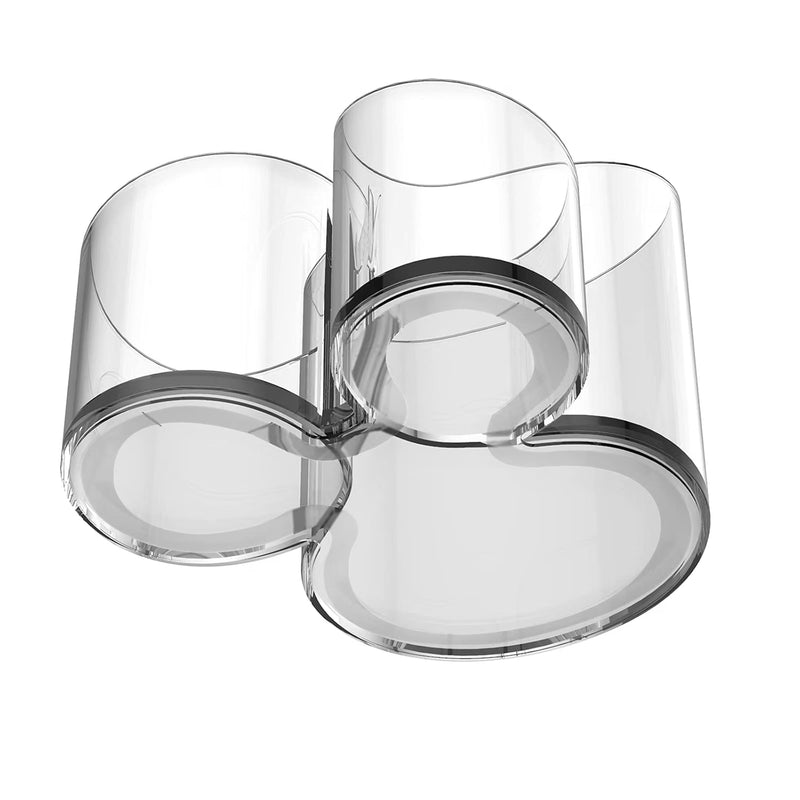 3-Compartment Transparent Cup Holder Organizer – Multi-Section Storage Stand for Kitchen, Dining Table & Home