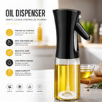 HUPLA Cooking Oil Spray Bottle | Fine Mist Oil Sprayer for Kitchen, Air Fryer, BBQ, Salad & Baking | Refillable Oil Dispenser – Black
