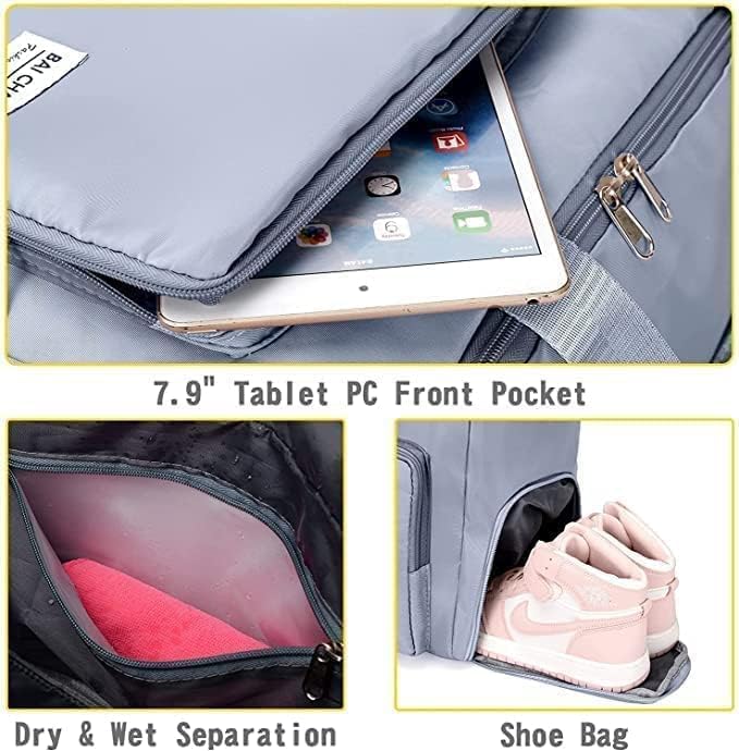Large Travel Duffle Bag with Shoe & Front Pockets – Convertible Hand Carry & Shoulder Bag for Travel, Gym & Weekend Trips