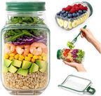 Portable Salad Container Lunch Box with Dressing Cup | Leakproof Food Storage JarPortable Leakproof Salad Container Lunch Box with Dressing Cup | Meal Prep Food Storage Jar