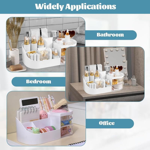Multi-Compartment Makeup & Cosmetic Organizer with Drawers – Vanity Storage Box for Skincare, Makeup & Beauty Essentials