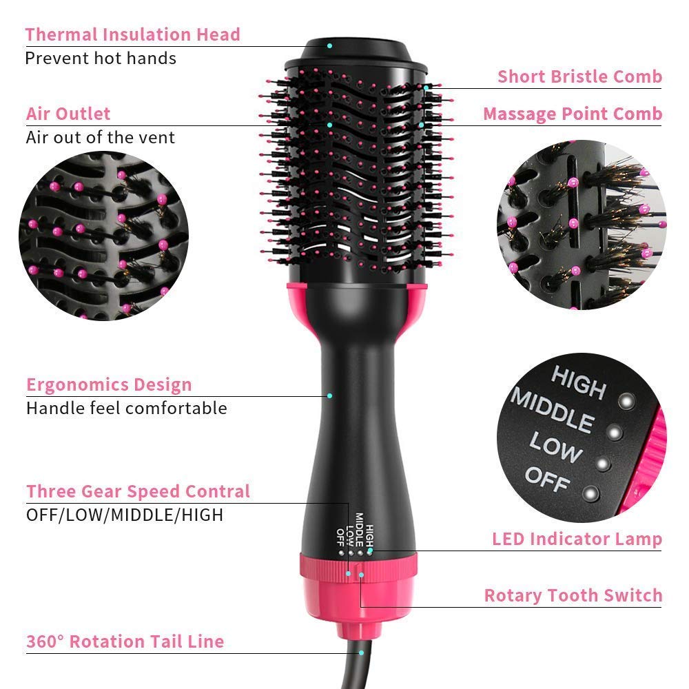 One Step Hot Air Brush | Hair Dryer & Volumizer Styling Brush One Step Hot Air Brush Hair Dryer & Volumizer | 2-in-1 Hair Styling Brush
