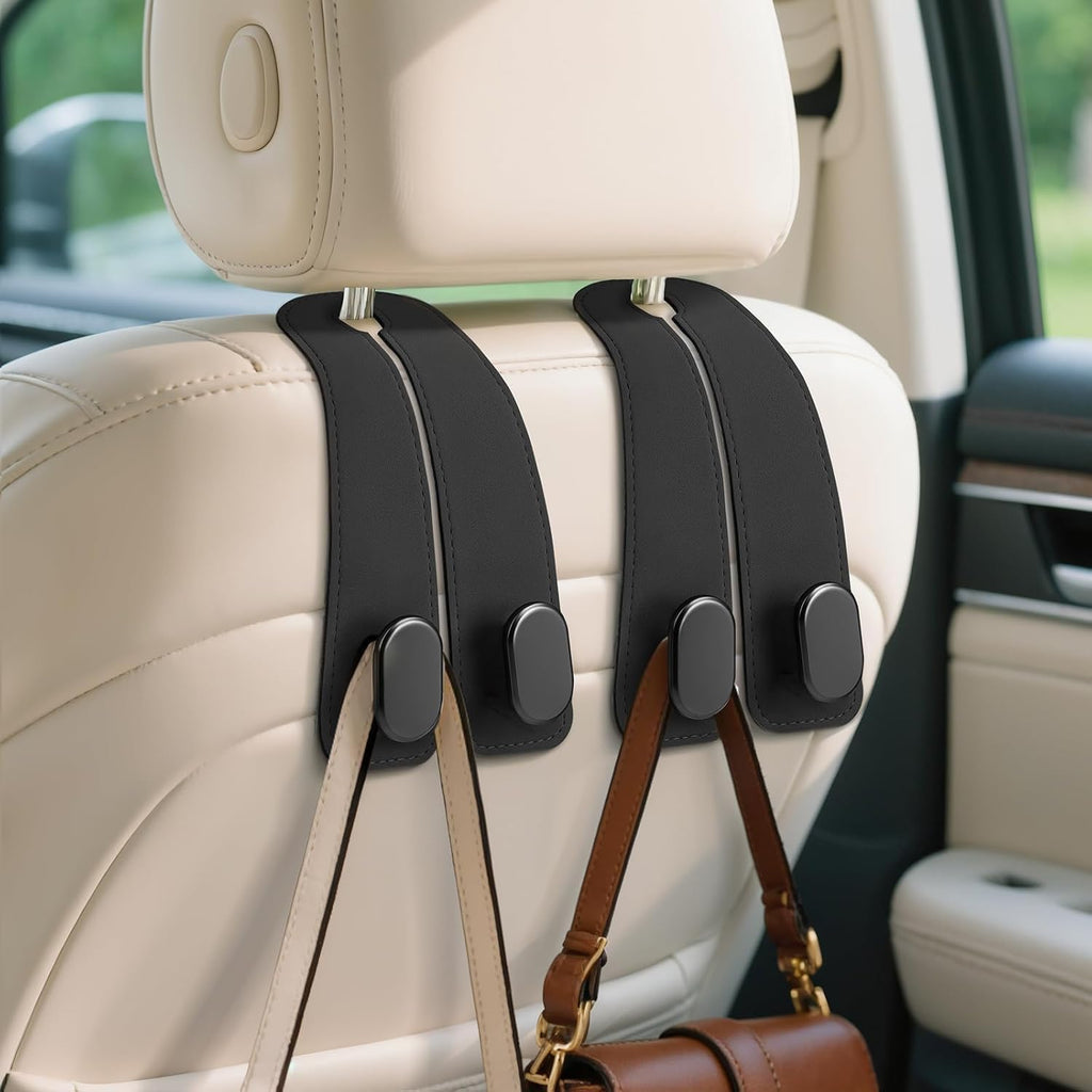 HUPLA Car Headrest Bag Hanger Hooks | Seat Back Purse & Shopping Bag Holder | Car Interior Organizer