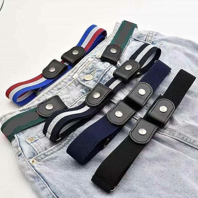 No-Sew Jeans Waist Adjuster Belt – Adjustable Elastic Waistband Extender for Jeans, Pants & Trousers