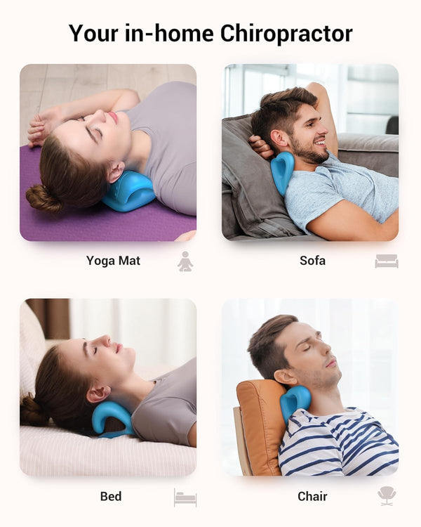Cervical Neck Stretcher & Support Pillow – Ergonomic Neck Relaxation Device for Home Use