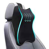 HUPLA Ergonomic Car Neck & Upper Back Support Cushion | Contoured Memory Foam-Style Headrest Pillow for Driving Comfort – Black