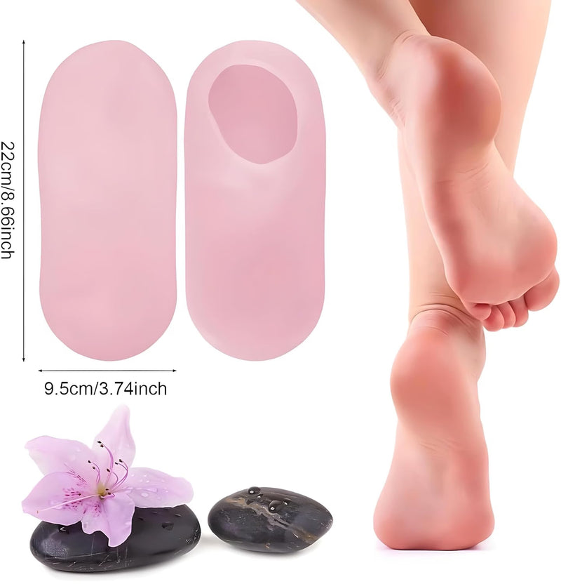 Silicone Moisturizing Foot Socks – Reusable Gel Heel Socks for Dry & Rough Feet Care