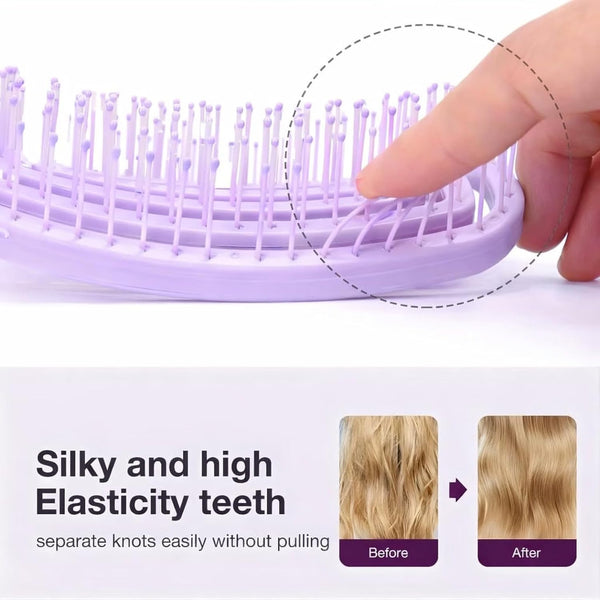 Flexible Detangling Hair Brush for Women & Girls – Gentle Scalp Massage Paddle Comb for Easy Hair Styling & Detangling