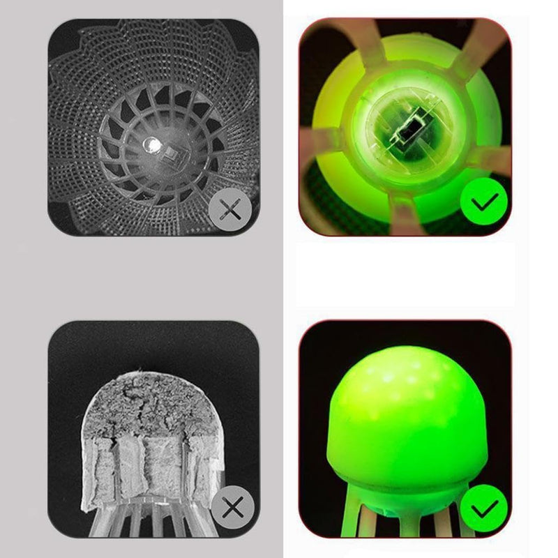 HUPLA LED Light-Up Badminton Shuttlecock | Glow in the Dark Style Shuttle for Night Playing | Colourful Plastic Badminton Birdie – 1 Pc
