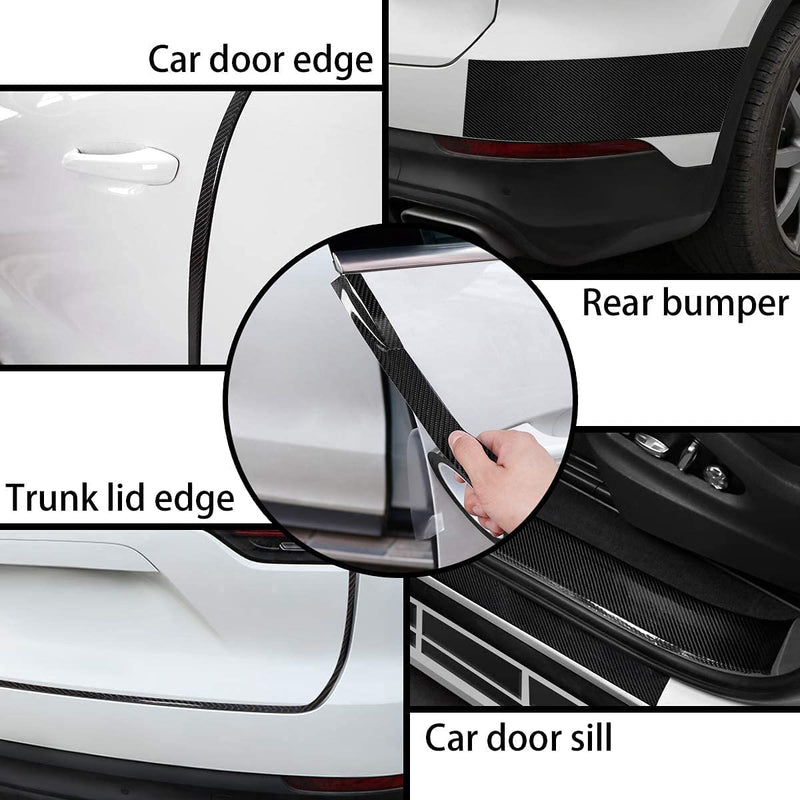 HUPLA Car Door Sill Protector – Carbon Fibre Style Anti-Scratch Guard Strip