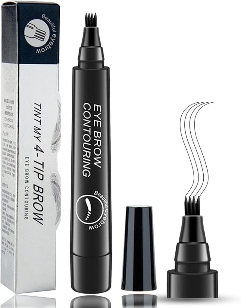 4-Tip Eyebrow Pen – Microblading Effect Brow Contouring Pen for Natural-Looking Eyebrow Definition