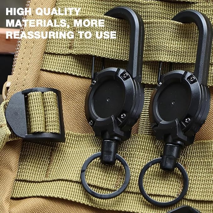 HUPLA Retractable Keychain with Carabiner | Pull-Out Key Holder with Retractable Wire & Key Ring – 1 Pc