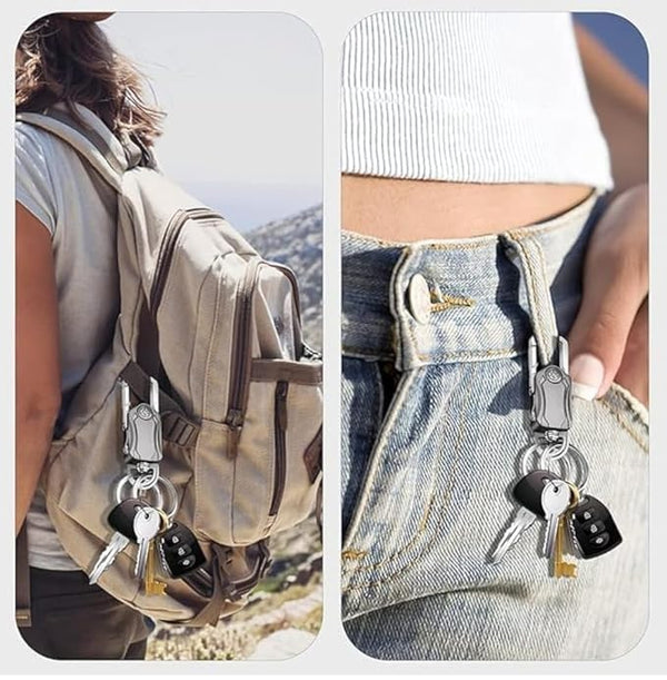 Multi-Function Metal Keychain Bottle Opener with Double Key Rings & Carabiner – Portable Key Holder | 1 Pc