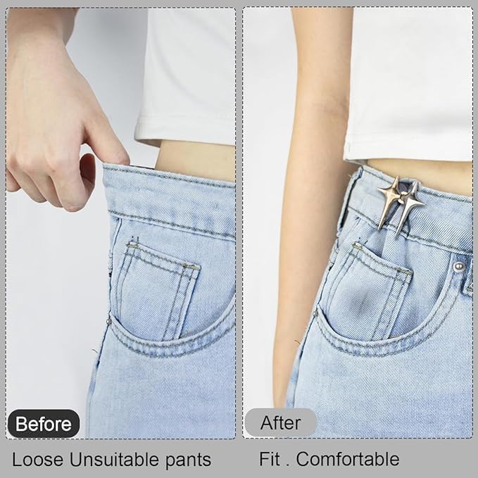 Star Shape Jeans Waist Button – Decorative Adjustable Waist Button for Jeans, Pants & Skirts | Pack of 2