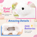 HUPLA Walking & Talking Rabbit Toy | Interactive White Bunny Soft Toy with Walking Movement, Bunny Sounds, Moving Ears & Nose | Battery Operated Plush Animal Toy for Kids – 1 Pc