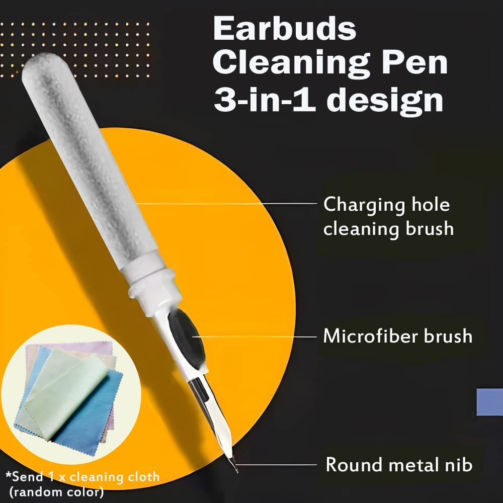 HUPLA 3-in-1 Earbuds Cleaning Pen | Multifunction Cleaner Kit for Earphones & Charging Cases