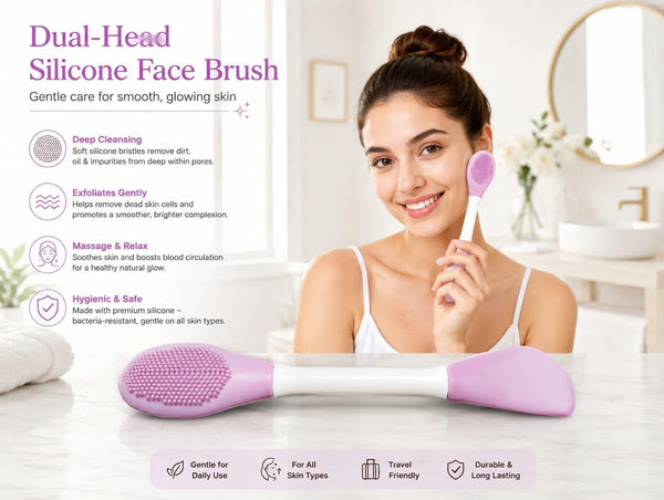 2-in-1 Scalp Massage & Hair Brush – Soft Silicone Scalp Scrubber with Ergonomic Handle for Hair Care & Shampooing