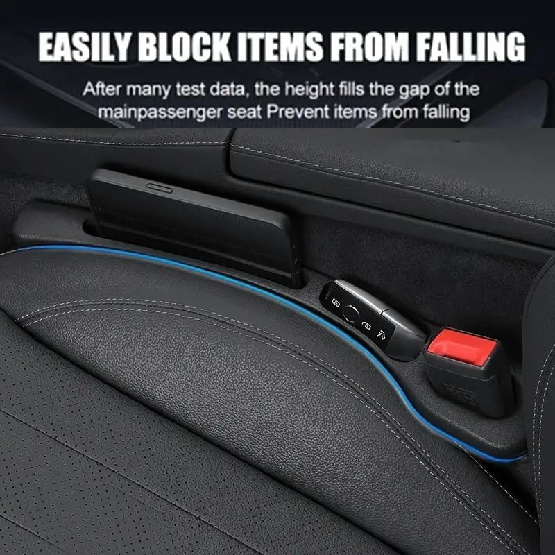 HUPLA Car Seat Gap Filler Organizer Set (4 PCS) – Universal Side Seat Storage Pocket, Anti-Drop Car Gap Organizer for Phone, Keys, Cards & Coins