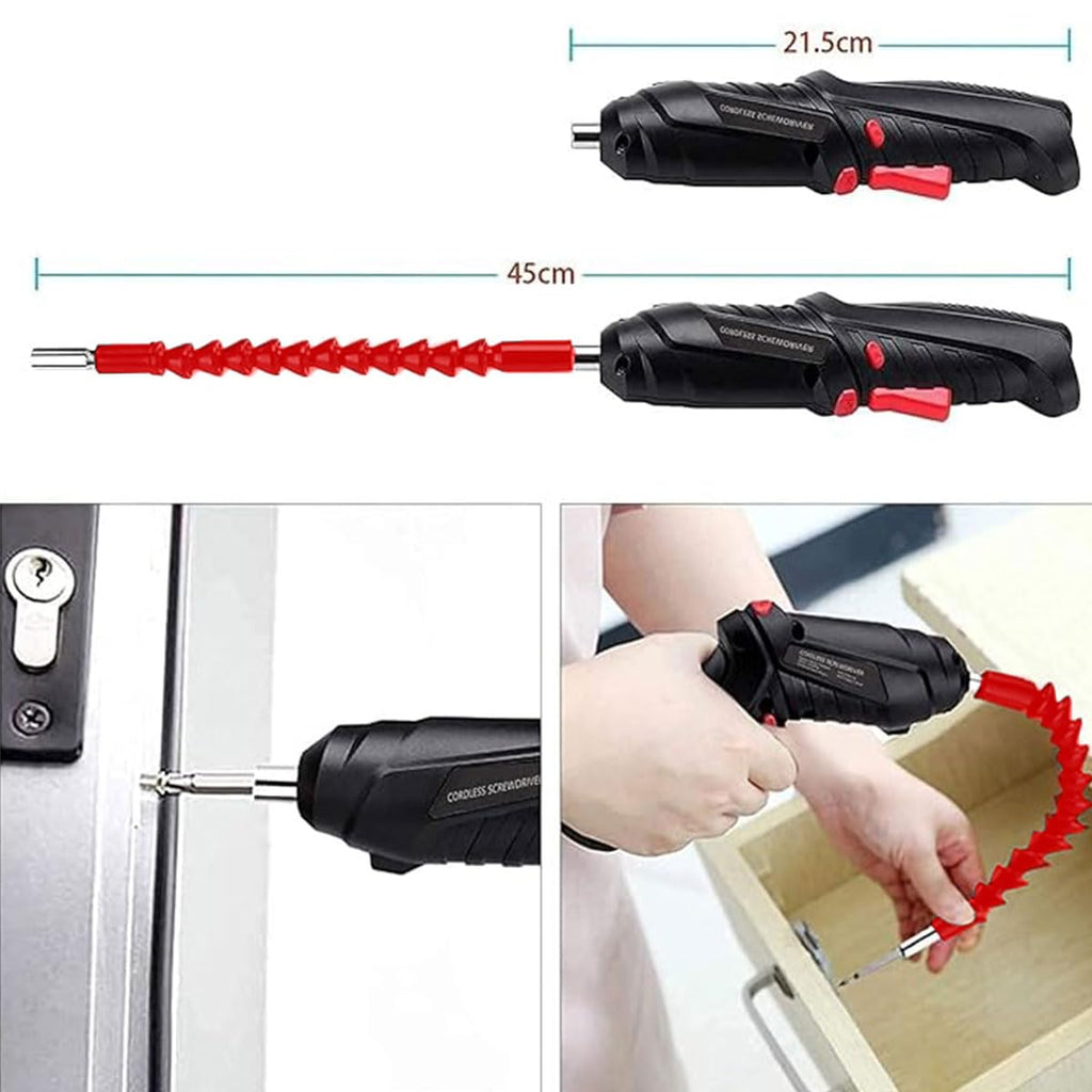 Cordless Electric Screwdriver Set | Rechargeable Portable Power Screwdriver with LED Light & USB Charging
