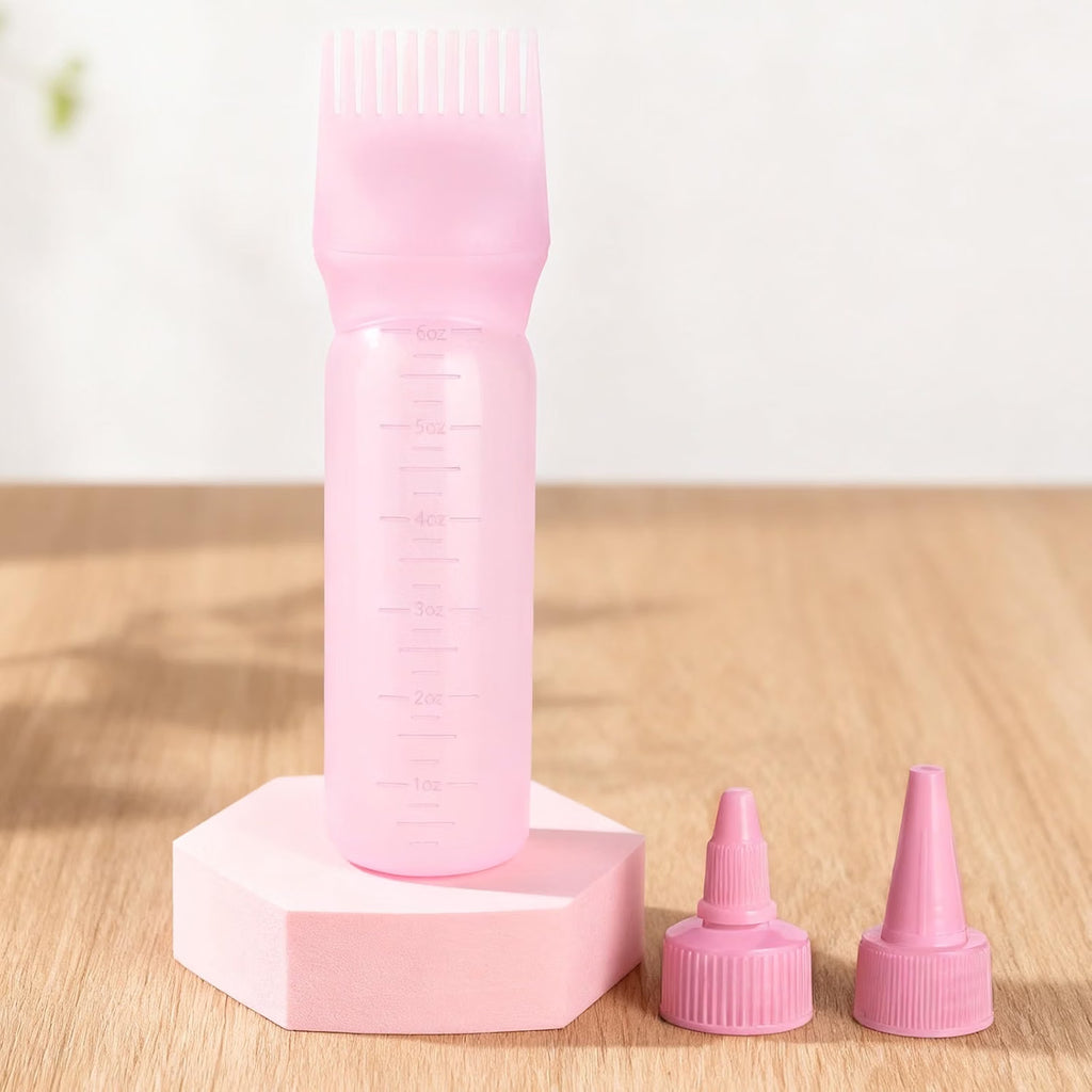 Hair Oil Applicator Bottle with Comb Nozzle – 17cm Scalp Massager & Hair Dye Applicator Bottle for Easy Hair Care