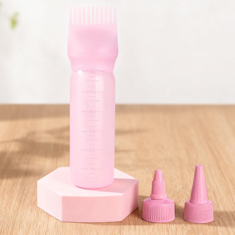 Hair Oil Applicator Bottle with Comb Nozzle – 17cm Scalp Massager & Hair Dye Applicator Bottle for Easy Hair Care