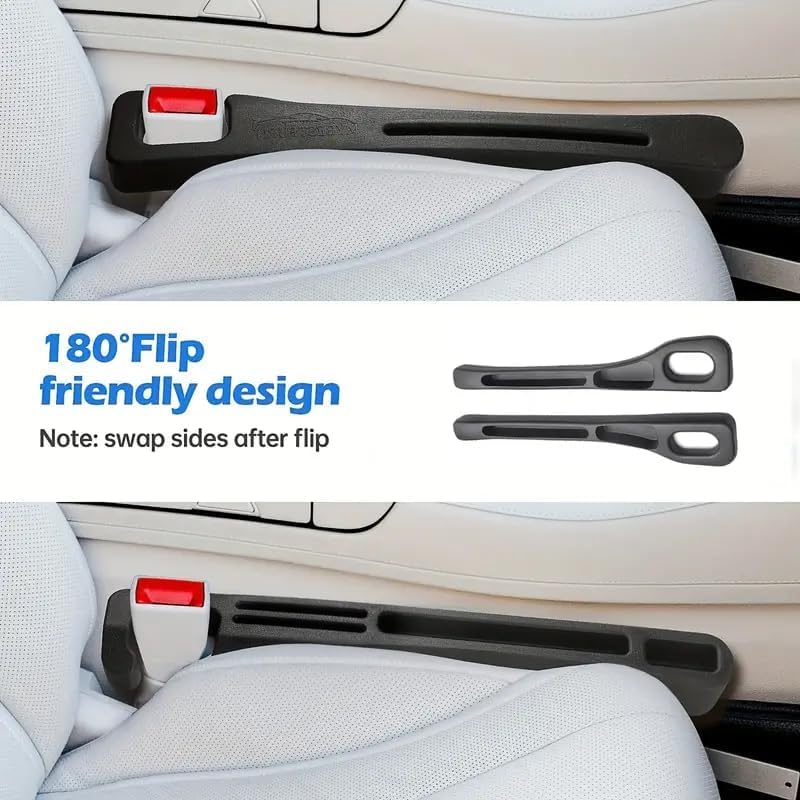 HUPLA Car Seat Gap Filler Organizer Set (4 PCS) – Universal Side Seat Storage Pocket, Anti-Drop Car Gap Organizer for Phone, Keys, Cards & Coins