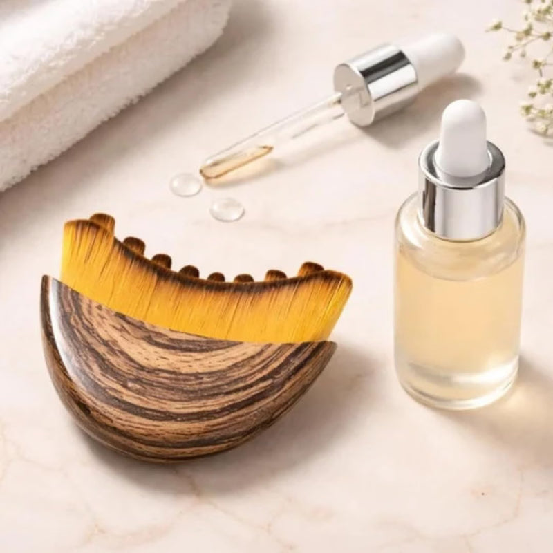 Contour Face Brush for Dry Brushing & Facial Sculpting – Ergonomic Facial Massage & Skincare Brush for Women