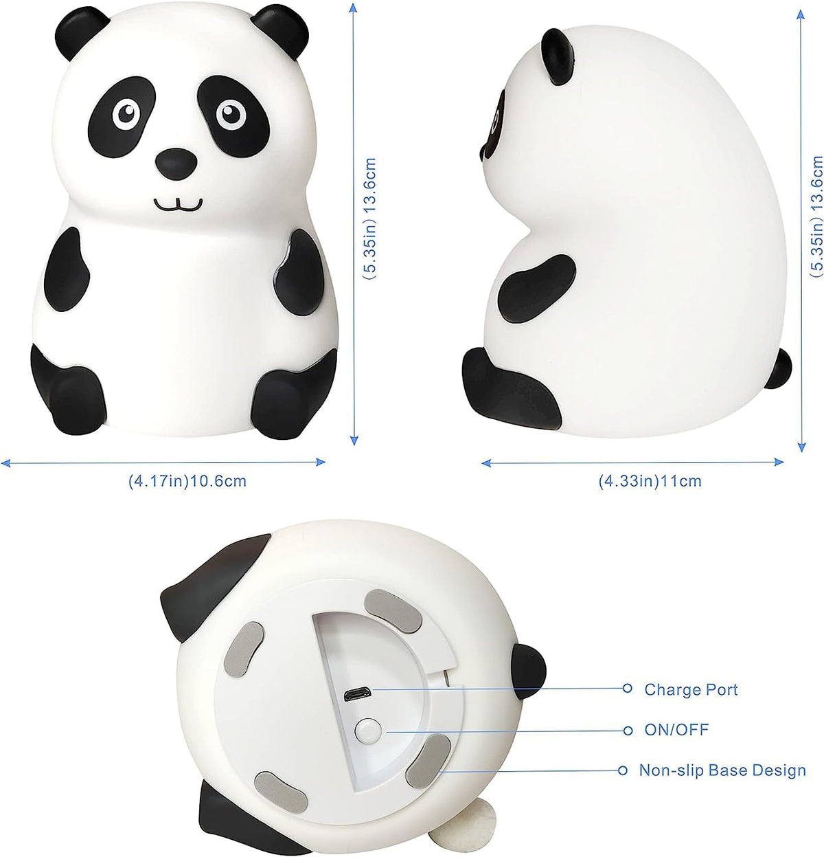 HUPLA Cute Panda LED Night Lamp | Soft Warm Bedside Night Light for Kids Room, Bedroom & Nursery