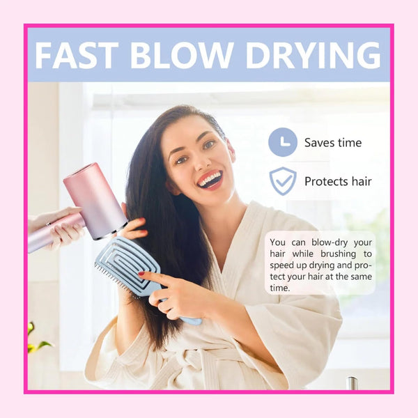 Flexible Detangling Hair Brush for Women & Girls – Gentle Scalp Massage Paddle Comb for Easy Hair Styling & Detangling
