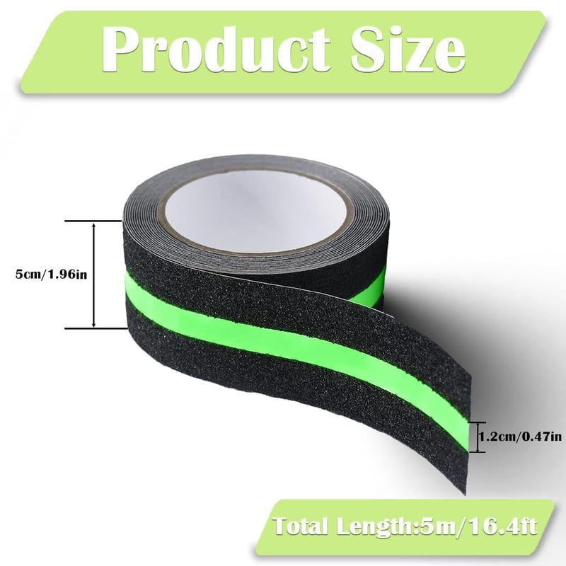 HUPLA Anti-Skid Glow in The Dark Safety Tape | Self-Adhesive Non-Slip Grip Tape for Stairs, Floors & Ramps