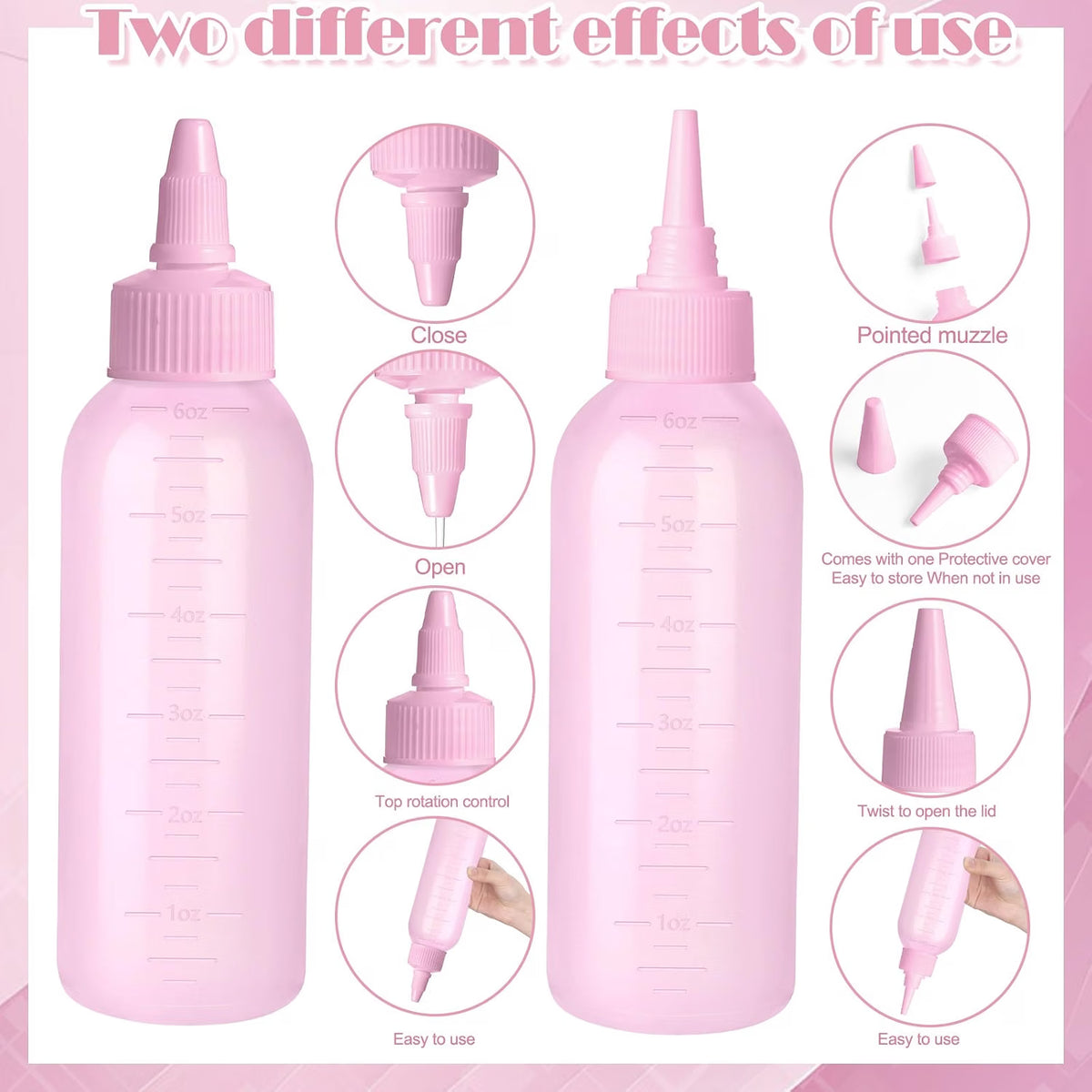 Hair Oil Applicator Bottle with Comb Nozzle – 17cm Scalp Massager & Hair Dye Applicator Bottle for Easy Hair Care